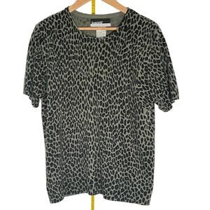 Vintage Radcliffe Women’s Short-Sleeved Top Leopard Animal Print Size Large